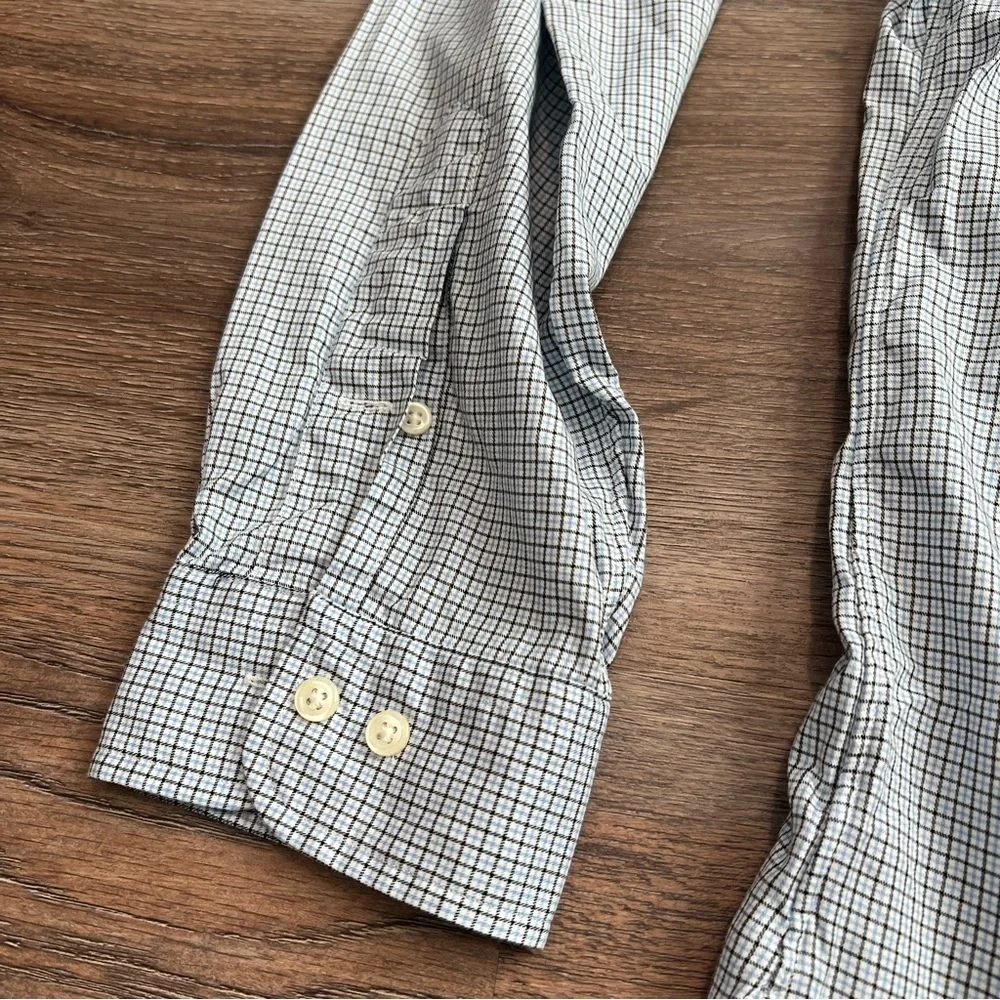 Polo Ralph Lauren Men’s Button Down Dress Shirt 16.5 34/35 Blue Check Cotton